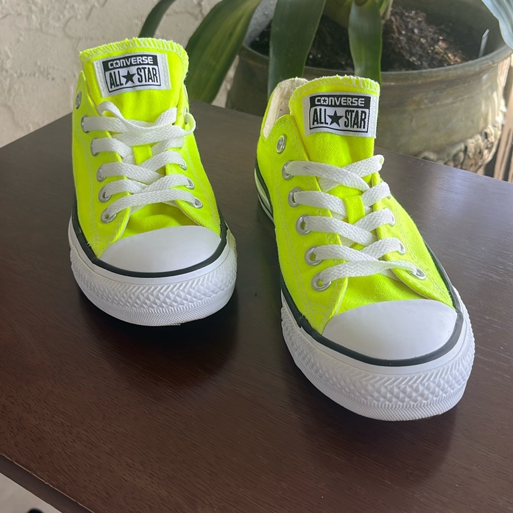 Converse All-Star neon yellow sizes seven women